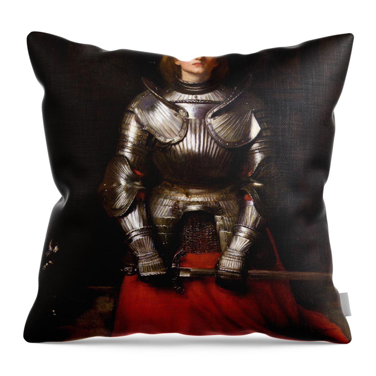 Joan Of Arc Throw Pillow featuring the digital art Joan of Arc by Long Shot