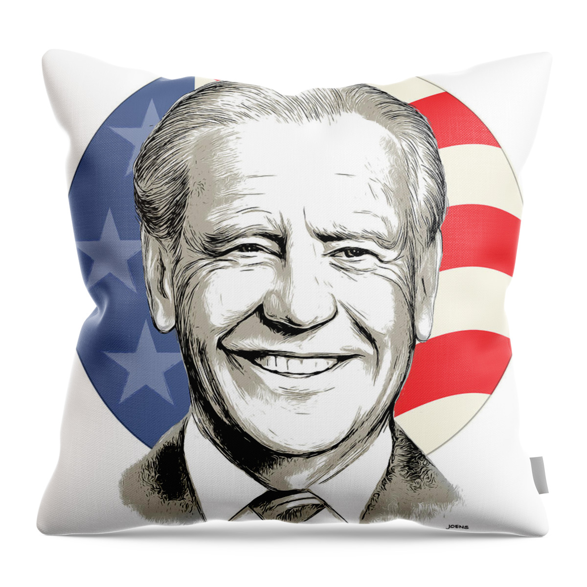 President Throw Pillow featuring the mixed media Joe Biden by Greg Joens