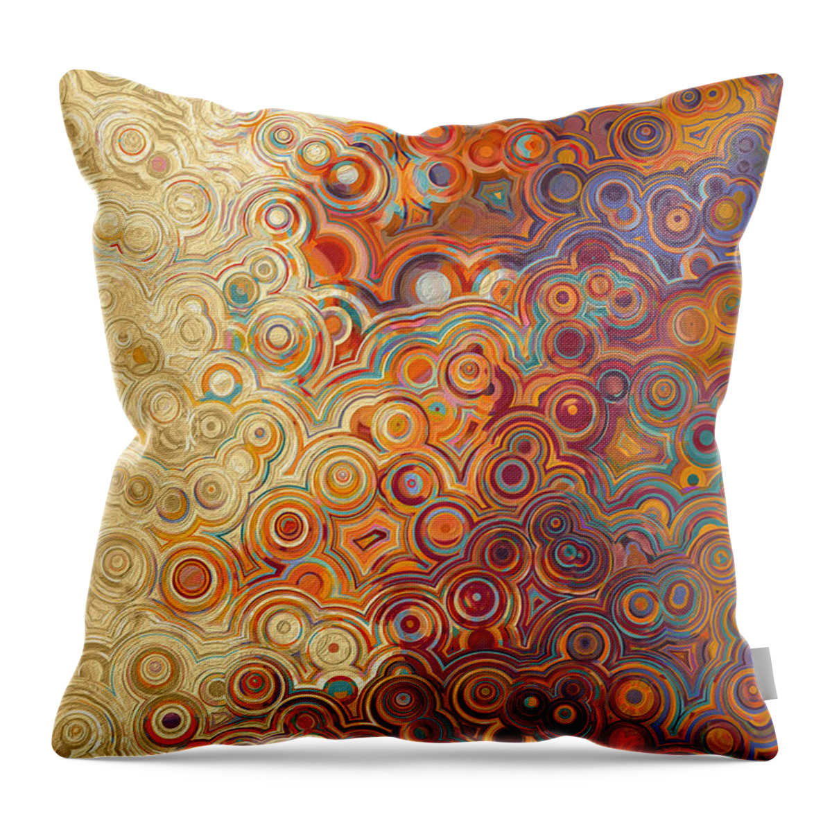 Red Throw Pillow featuring the painting John 13 35. Love One Another. by Mark Lawrence