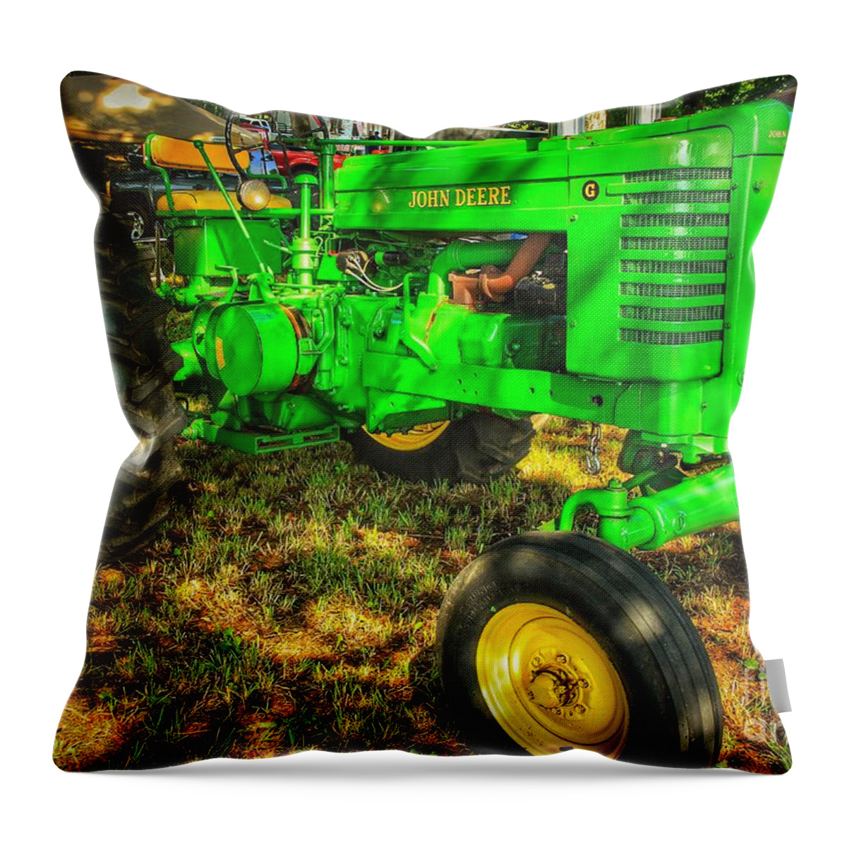 Tractor Throw Pillow featuring the photograph John Deere G High Crop by Mike Eingle