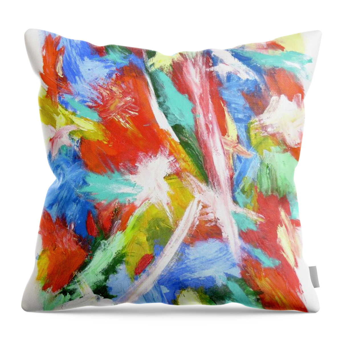 Abstract Throw Pillow featuring the painting Joie de Vivre No. 1 by J Loren Reedy