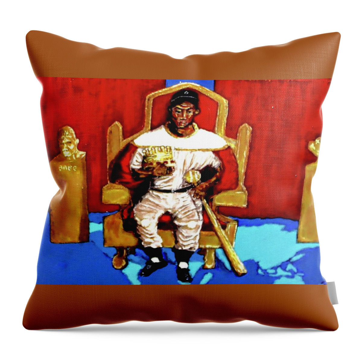 Josh Gibson Throw Pillow featuring the painting Josh Gibson by Duane Corey