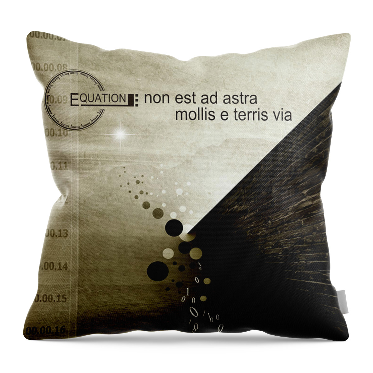 Latin Throw Pillow featuring the digital art Journey From Earth by Phil Perkins