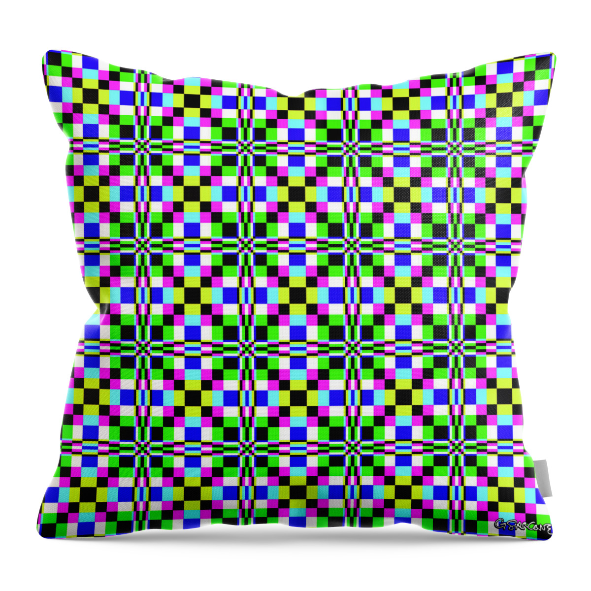 Orthogonal Throw Pillow featuring the mixed media Joy - B by Gianni Sarcone