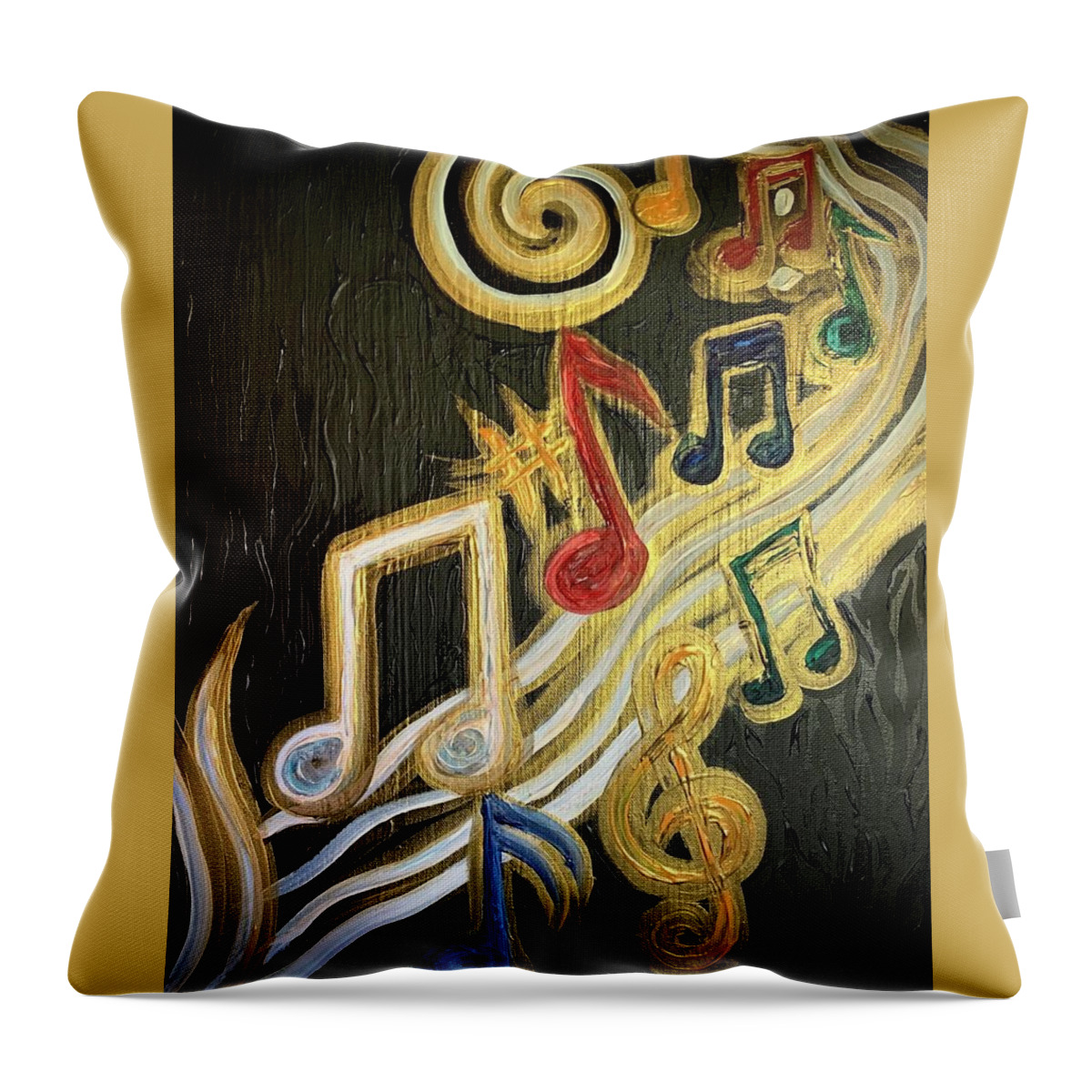 Joy Of Music Throw Pillow featuring the painting Joy of Music by Michelle Pier