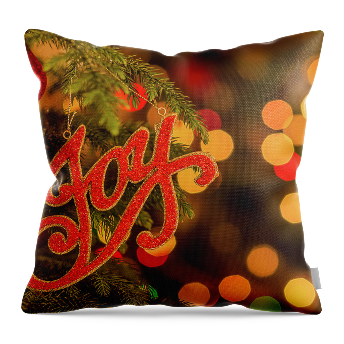 Bokeh Throw Pillow featuring the photograph Joy to the World by Vicki Stansbury