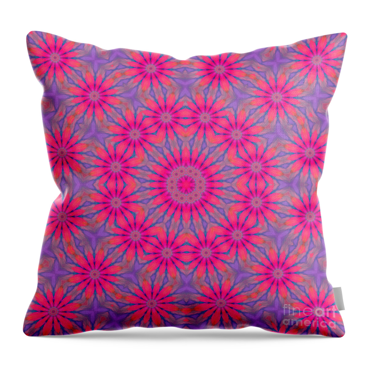 Pink Throw Pillow featuring the digital art Jubilation by Rachel Hannah