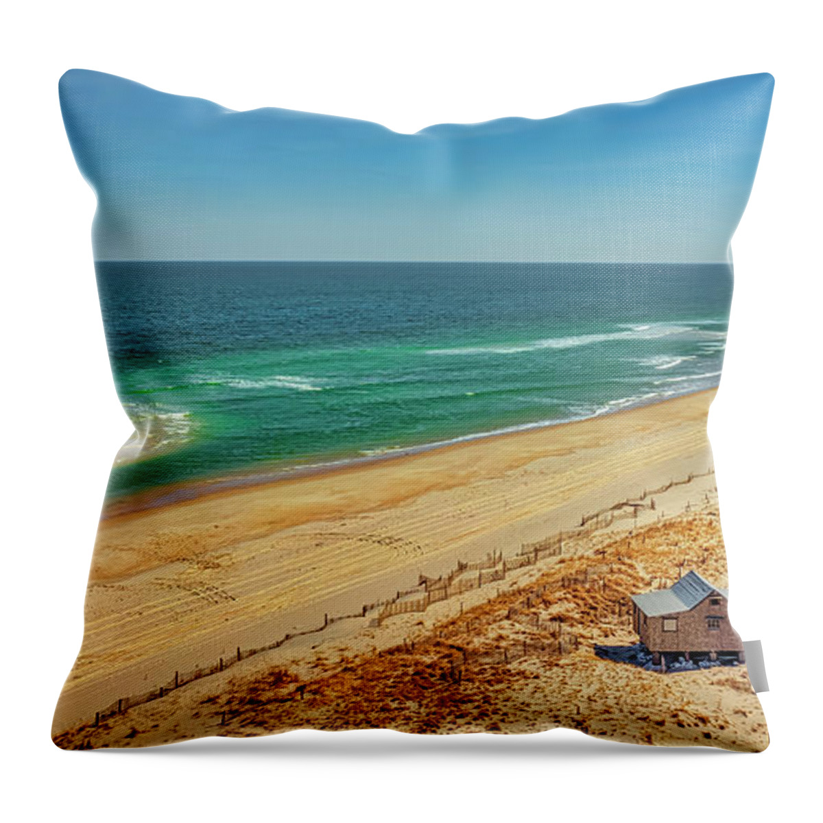 Judge's Shack Throw Pillow featuring the photograph Judges Shack New Jersey Shore by Susan Candelario