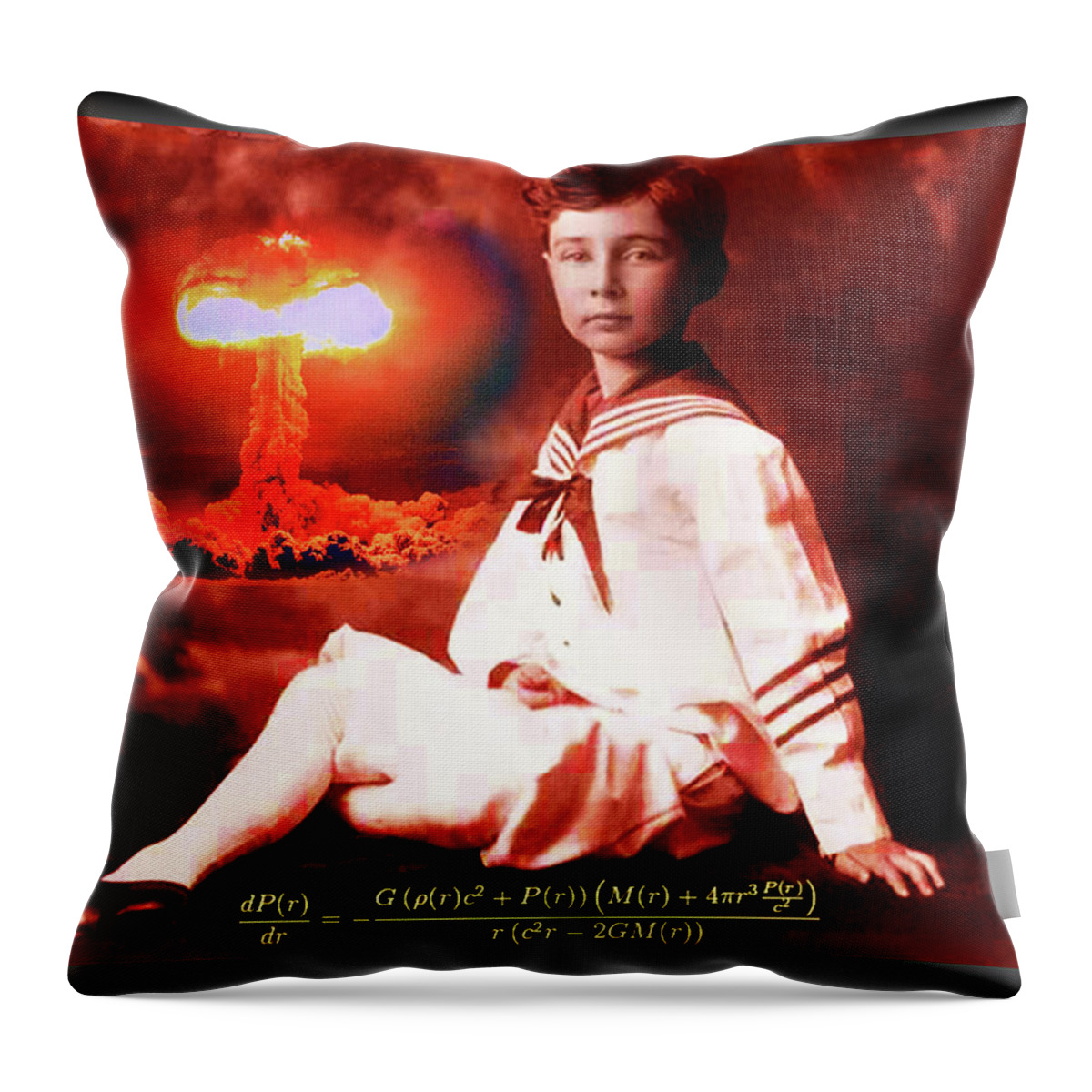 Wunderle Throw Pillow featuring the digital art Julius Robert Oppenheimer by Wunderle
