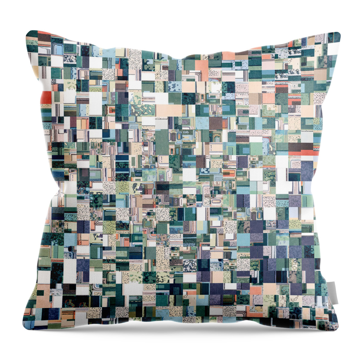 Abstract Throw Pillow featuring the digital art Jumbled Geometric Abstract by Phil Perkins