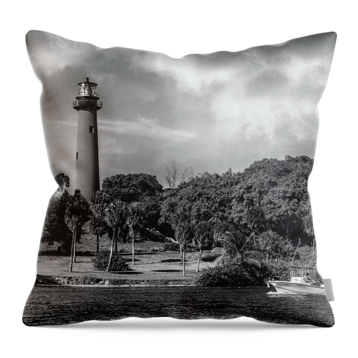 Lighthouses Throw Pillow featuring the photograph Jupiter Lighthouse Old Florida by Laura Fasulo