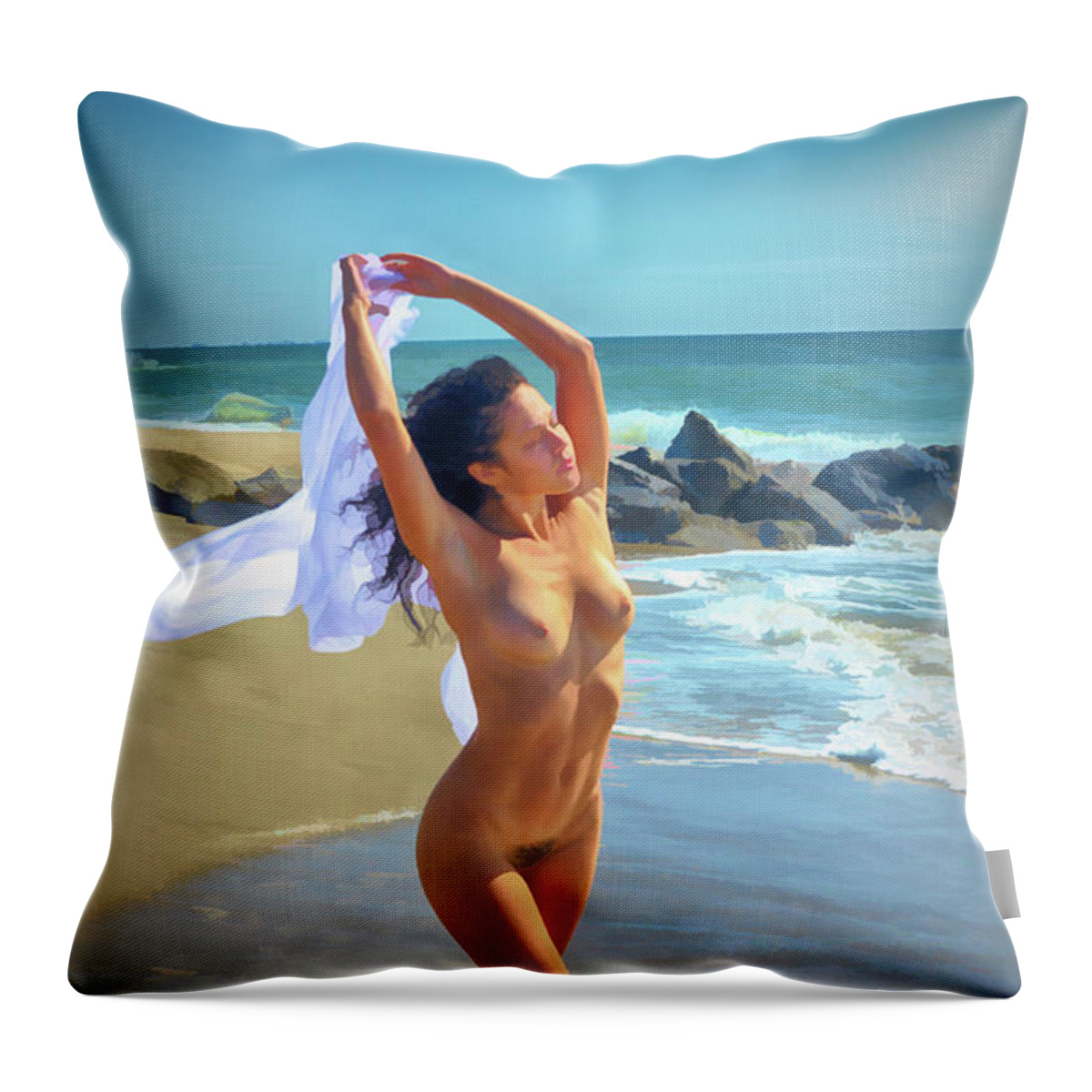 Beach Throw Pillow featuring the photograph Just Another Day at the Beach #6 by Alan Goldberg