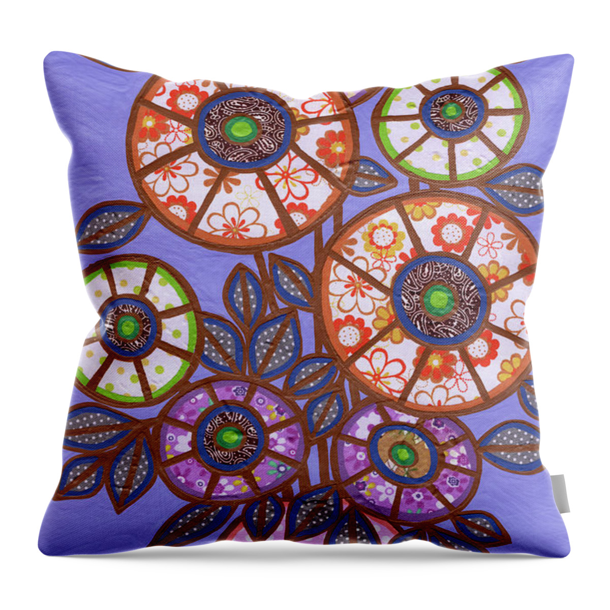 Flowers In A Vase Throw Pillow featuring the painting Just Because Bouquet by Amy E Fraser