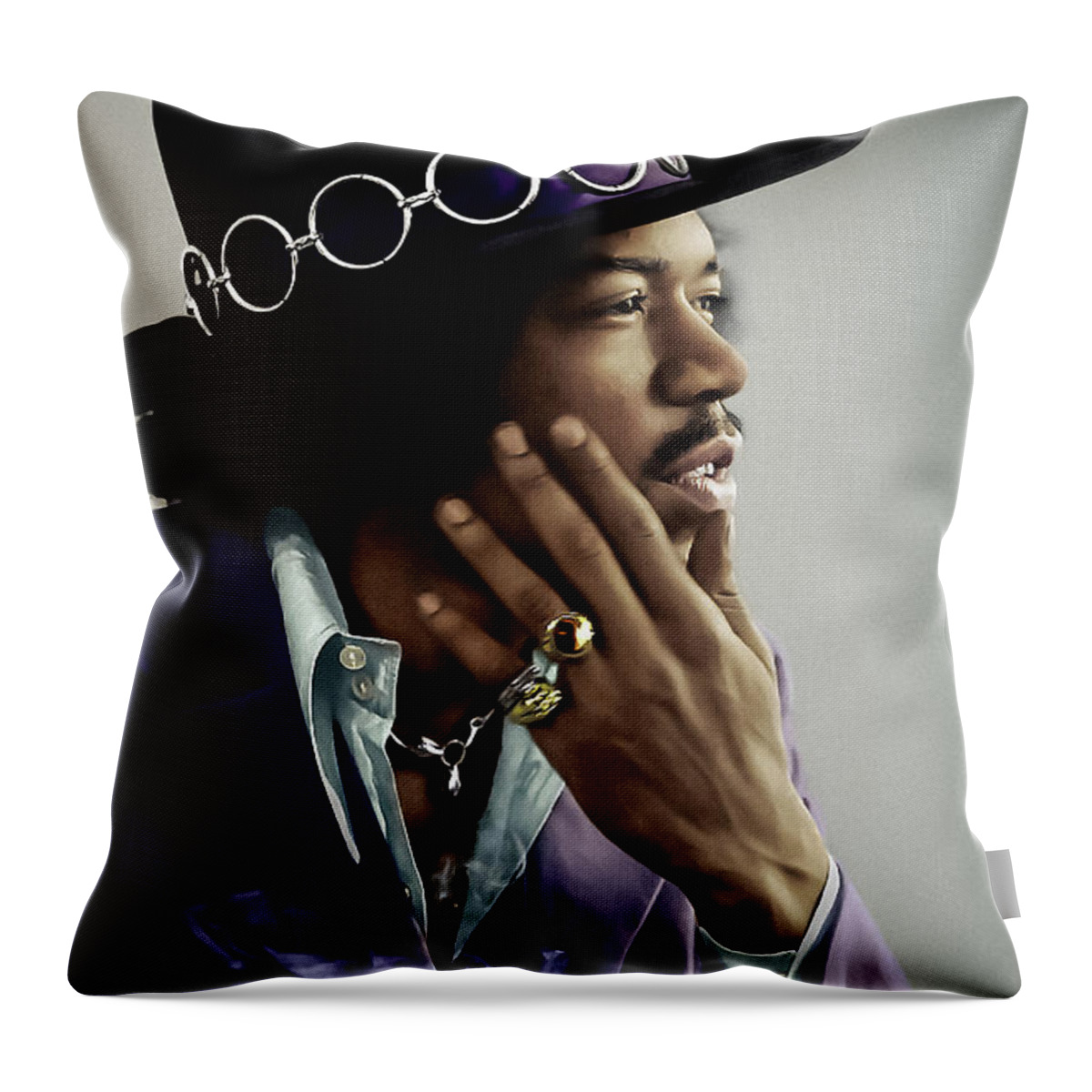 Jimihendrix Throw Pillow featuring the photograph Just Jimi Hendrix by Franchi Torres