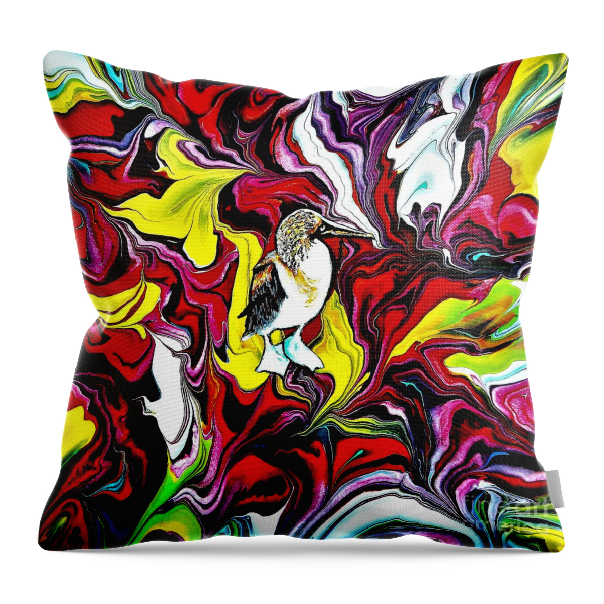 Abstract Throw Pillow featuring the painting Wonderland by Dmitri Ivnitski