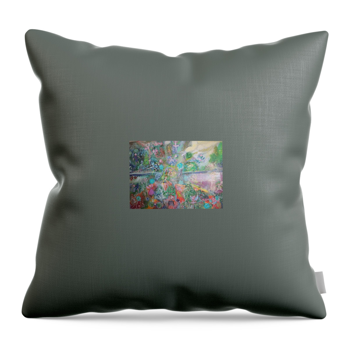 Fairies Throw Pillow featuring the painting Kaleidoscope Fairies too by Judith Desrosiers