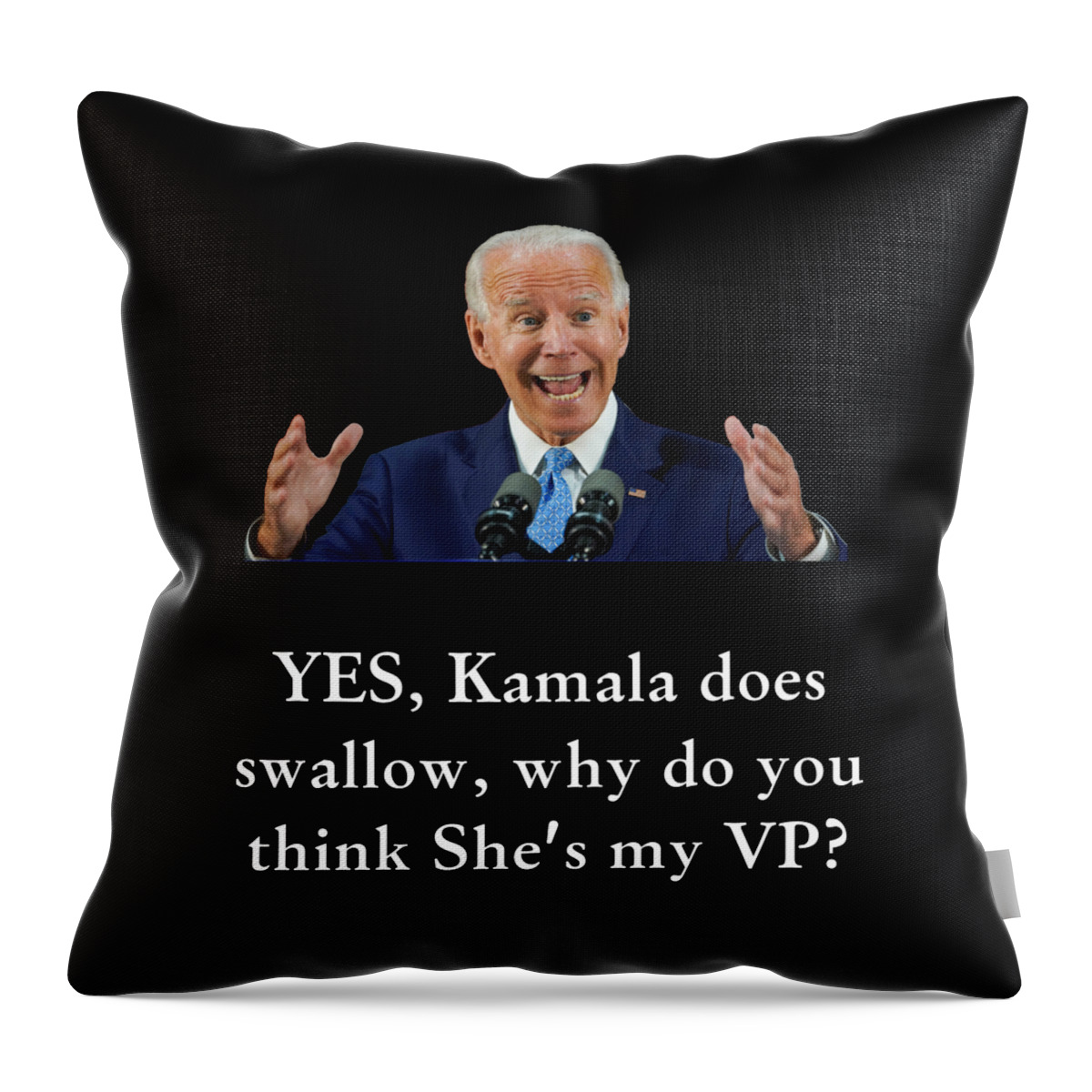 Biden Throw Pillow featuring the digital art Kamala Swallows by James Smullins