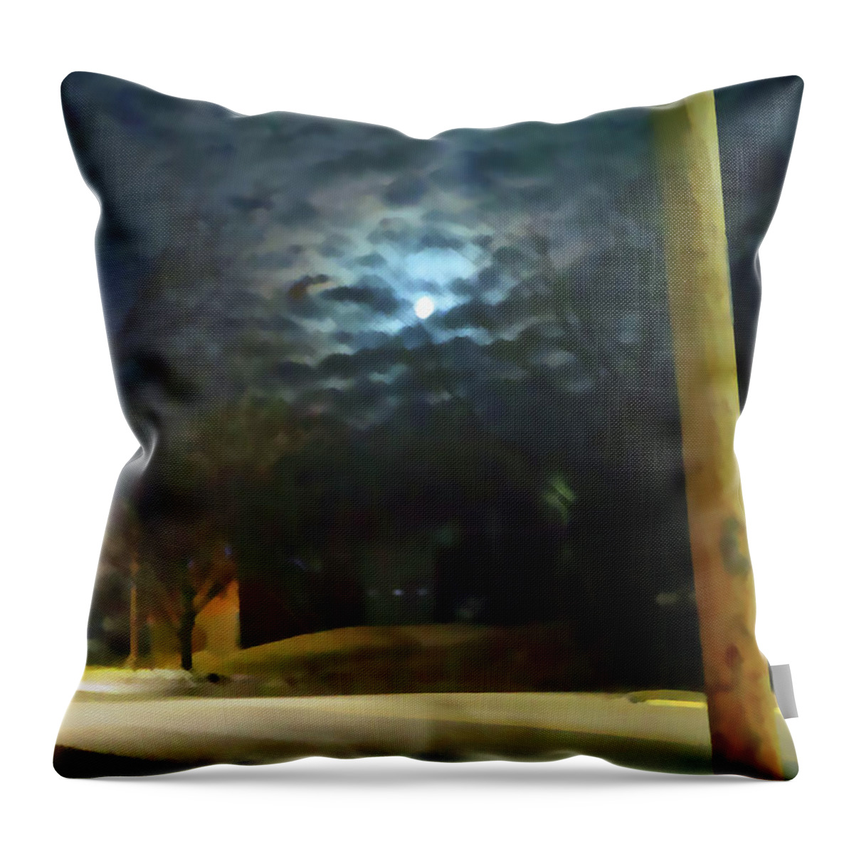 Lawrence Throw Pillow featuring the photograph Kansas Moon3989 by Carolyn Stagger Cokley