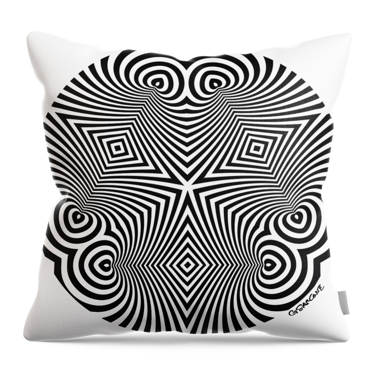 Op Art Throw Pillow featuring the mixed media Karmala by Gianni Sarcone