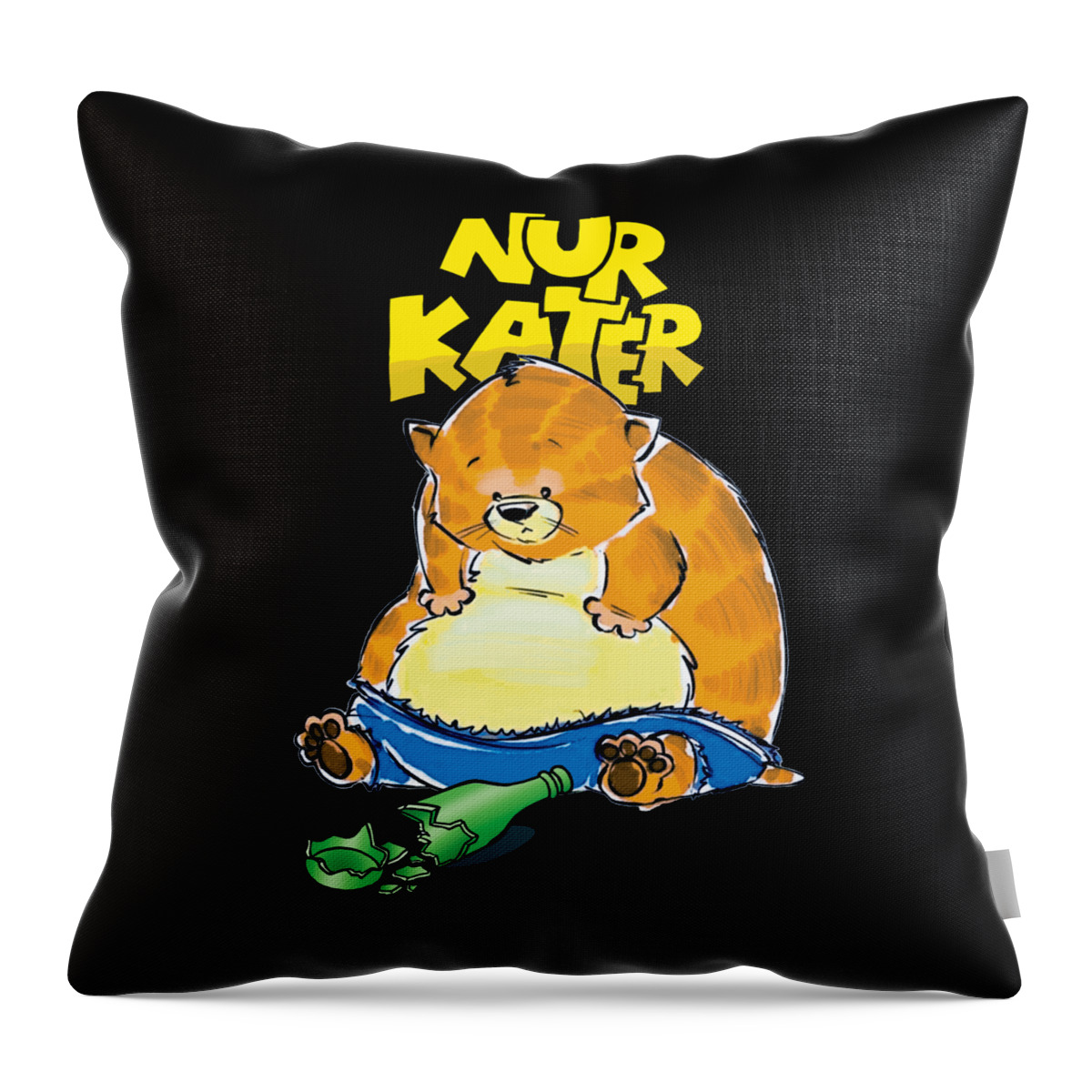 Kater Throw Pillow featuring the digital art Nur Kater by Yavor Mihaylov