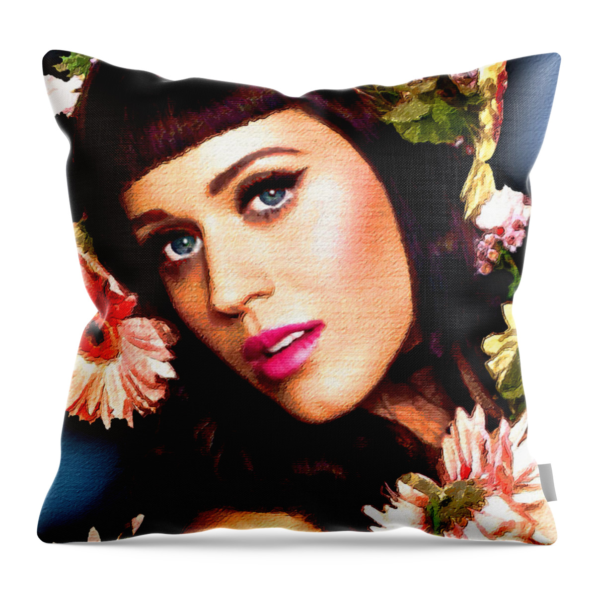 Katy Perry Throw Pillow featuring the painting Katy Perry by Tony Rubino