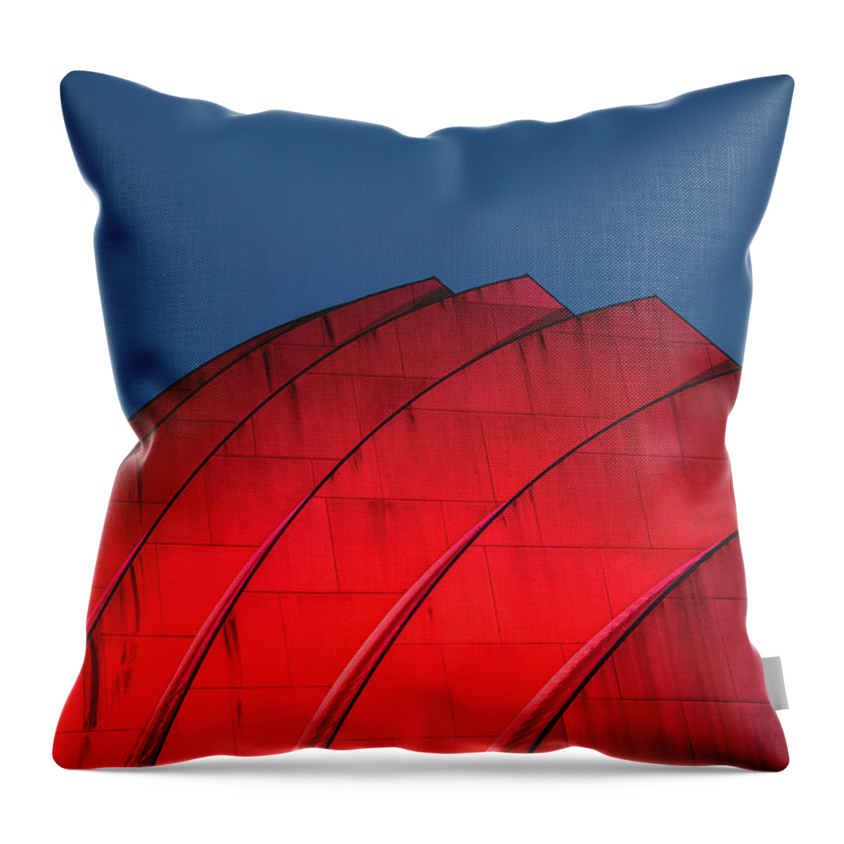 Kansas City Throw Pillow featuring the photograph Kauffman Center Red iii by Ryan Heffron
