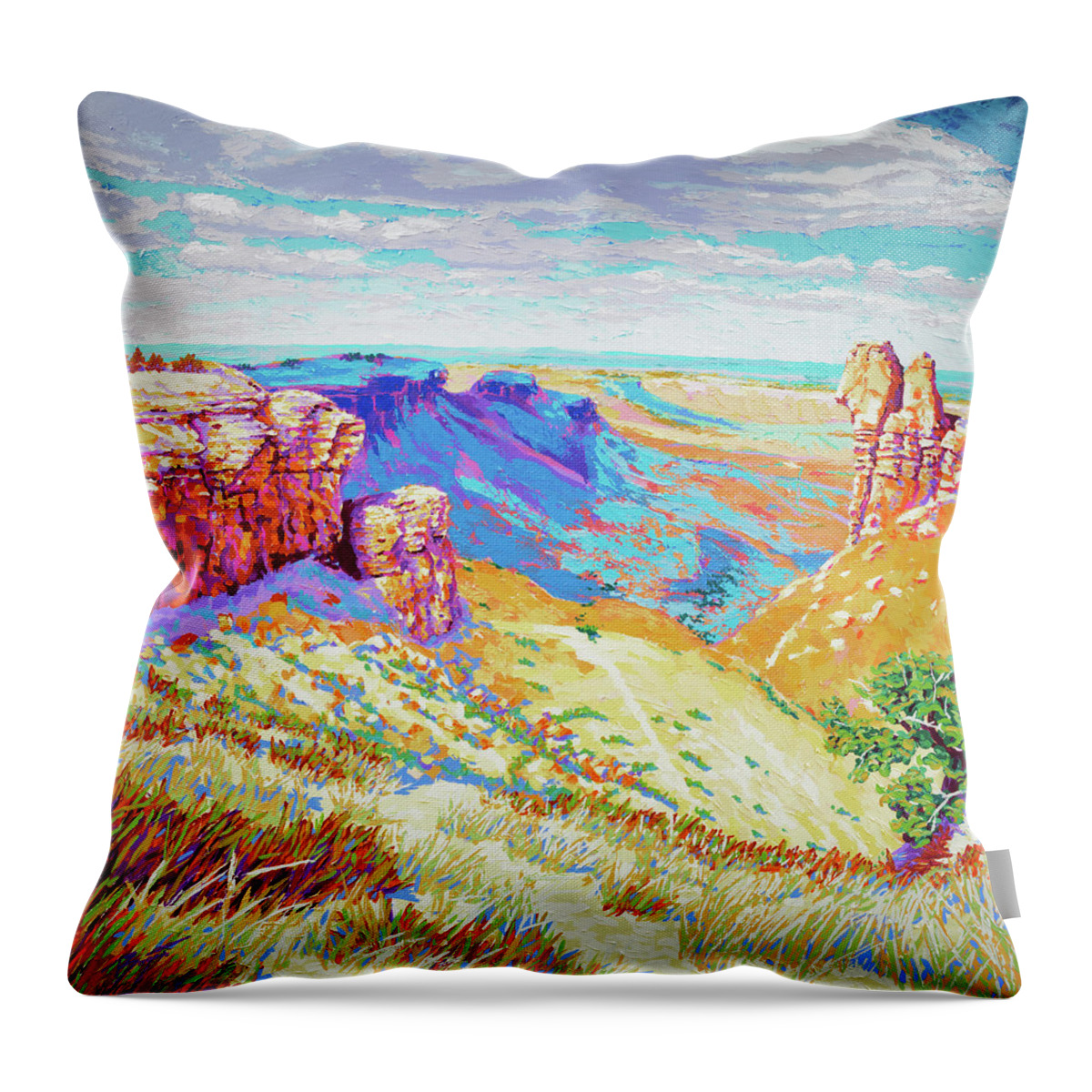 Impressionism Throw Pillow featuring the painting Keep Moving Forward by Darien Bogart