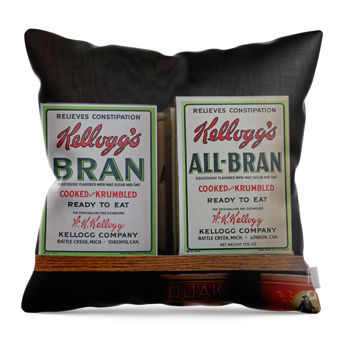 Grocery Store Throw Pillow featuring the photograph Kellogg's Bran Flakes 7327 by Jack Schultz
