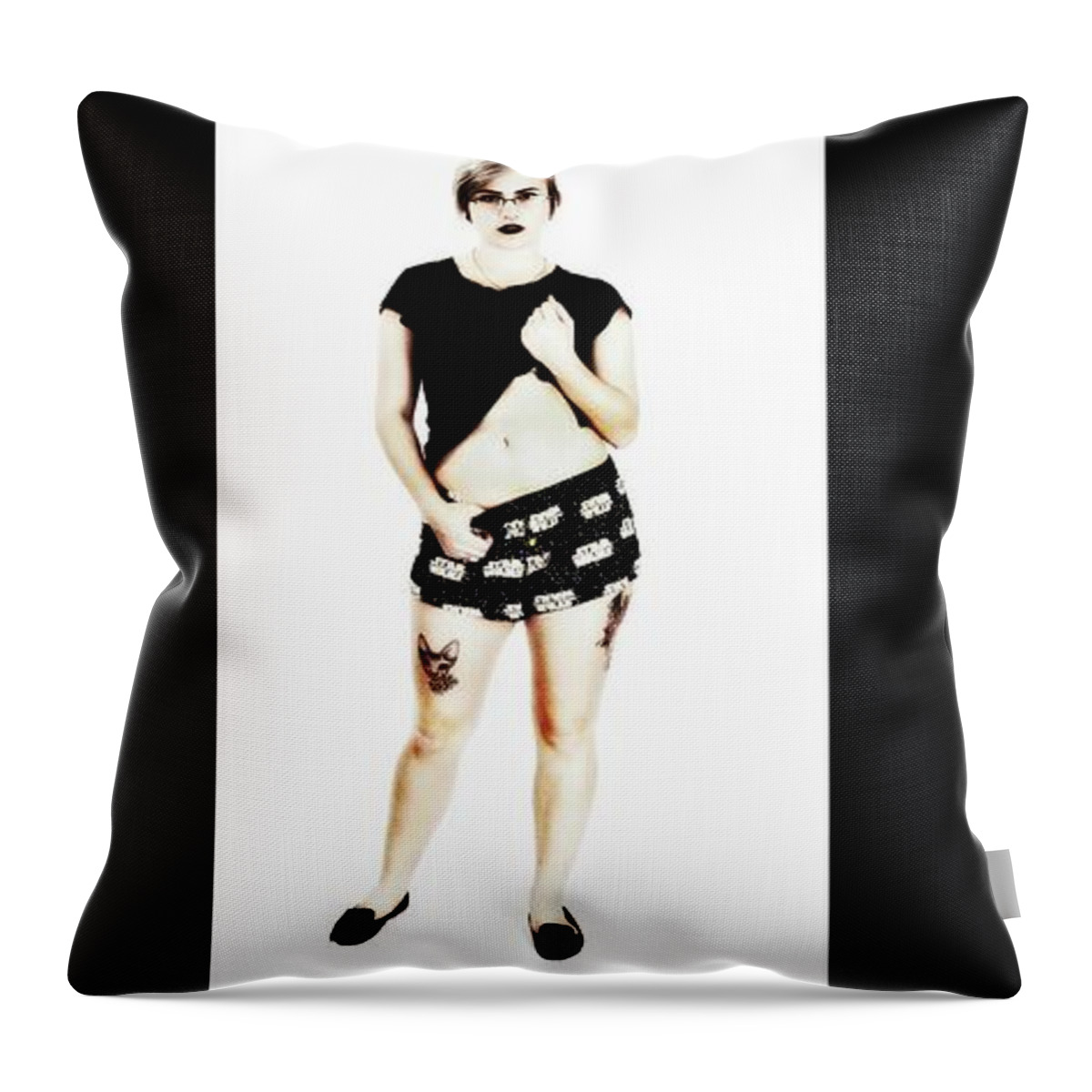 Contemporary Throw Pillow featuring the digital art Kelsey 4 by Mark Baranowski