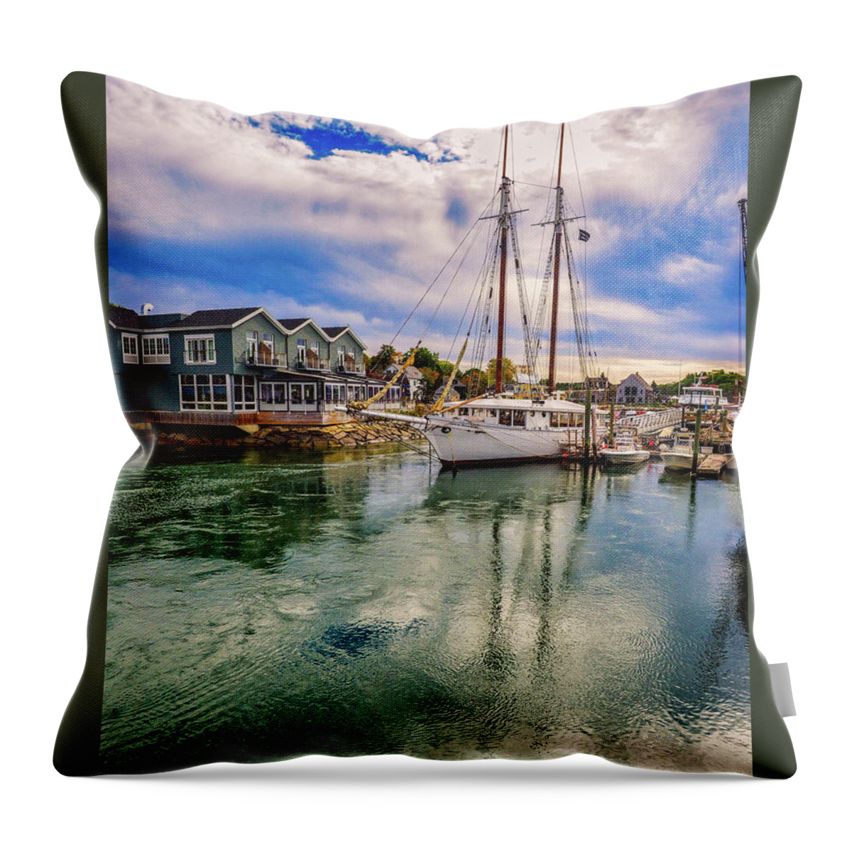 Kennebunkport Throw Pillow featuring the photograph Kennebunk River at Kennebunkport 203 by James C Richardson