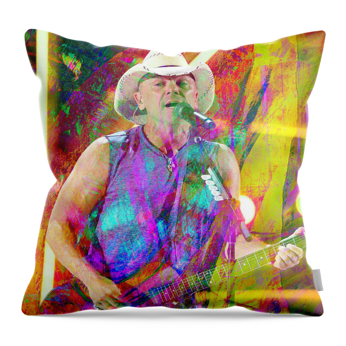 Kenny Chesney Throw Pillow featuring the digital art Kenny Chesney by Rob Hemphill