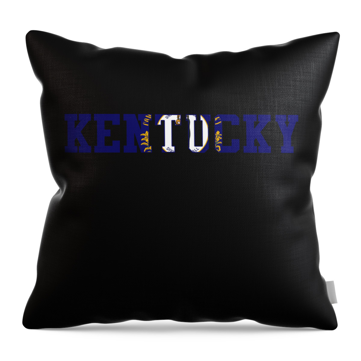 Funny Throw Pillow featuring the digital art Kentucky Flag by Flippin Sweet Gear
