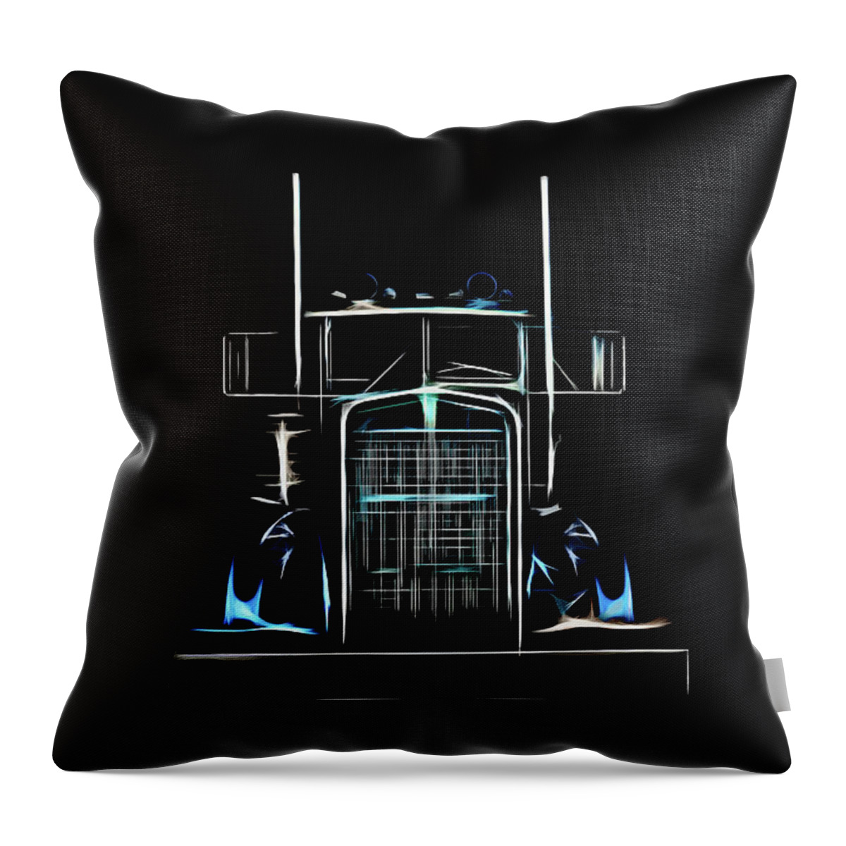 Kenworth Throw Pillow featuring the digital art Kenworth in the Abstract by Douglas Pittman