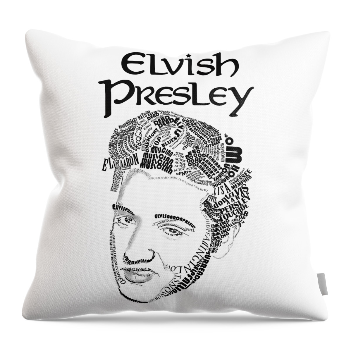 Elvis Presley Throw Pillow featuring the digital art King of and Roll by Kuzuma Waode