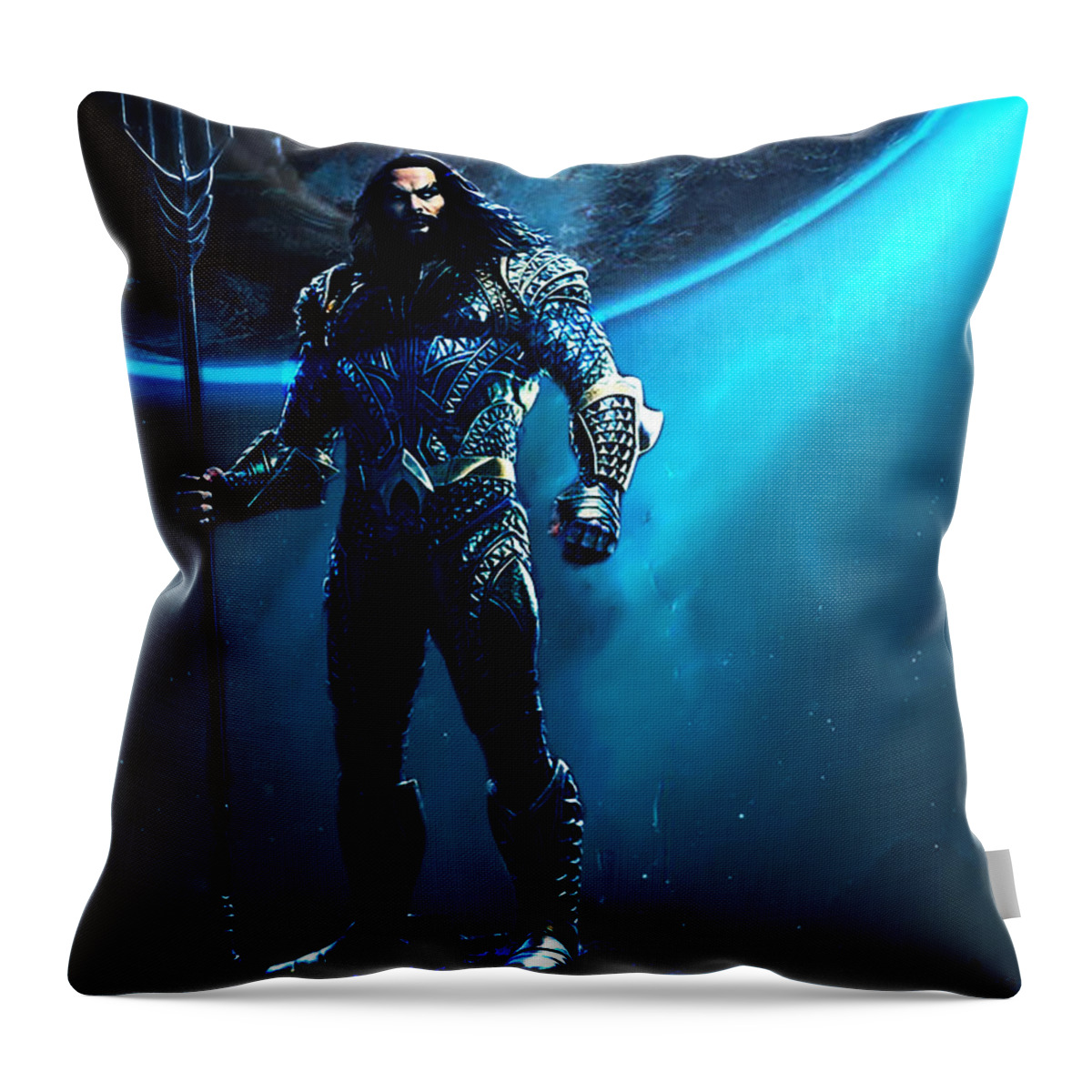 Aquaman 1 Throw Pillow featuring the digital art Aquaman 1 by Aldane Wynter