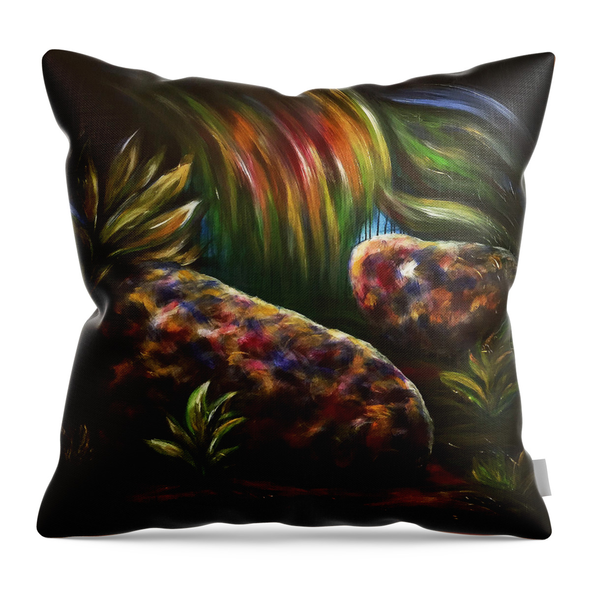 Latte Stone Throw Pillow featuring the painting Kings Latte Stone 1 by Michelle Pier