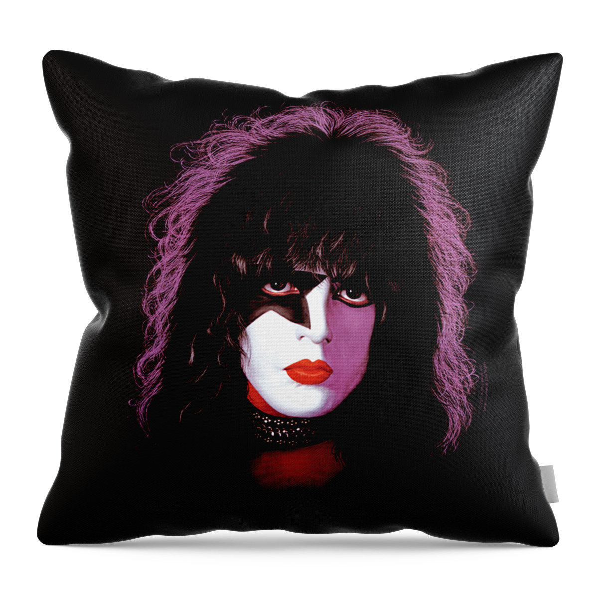 Let Them Fly Throw Pillow featuring the digital art Kiss Metal Paul Stanley Cover by Alwin Spooner