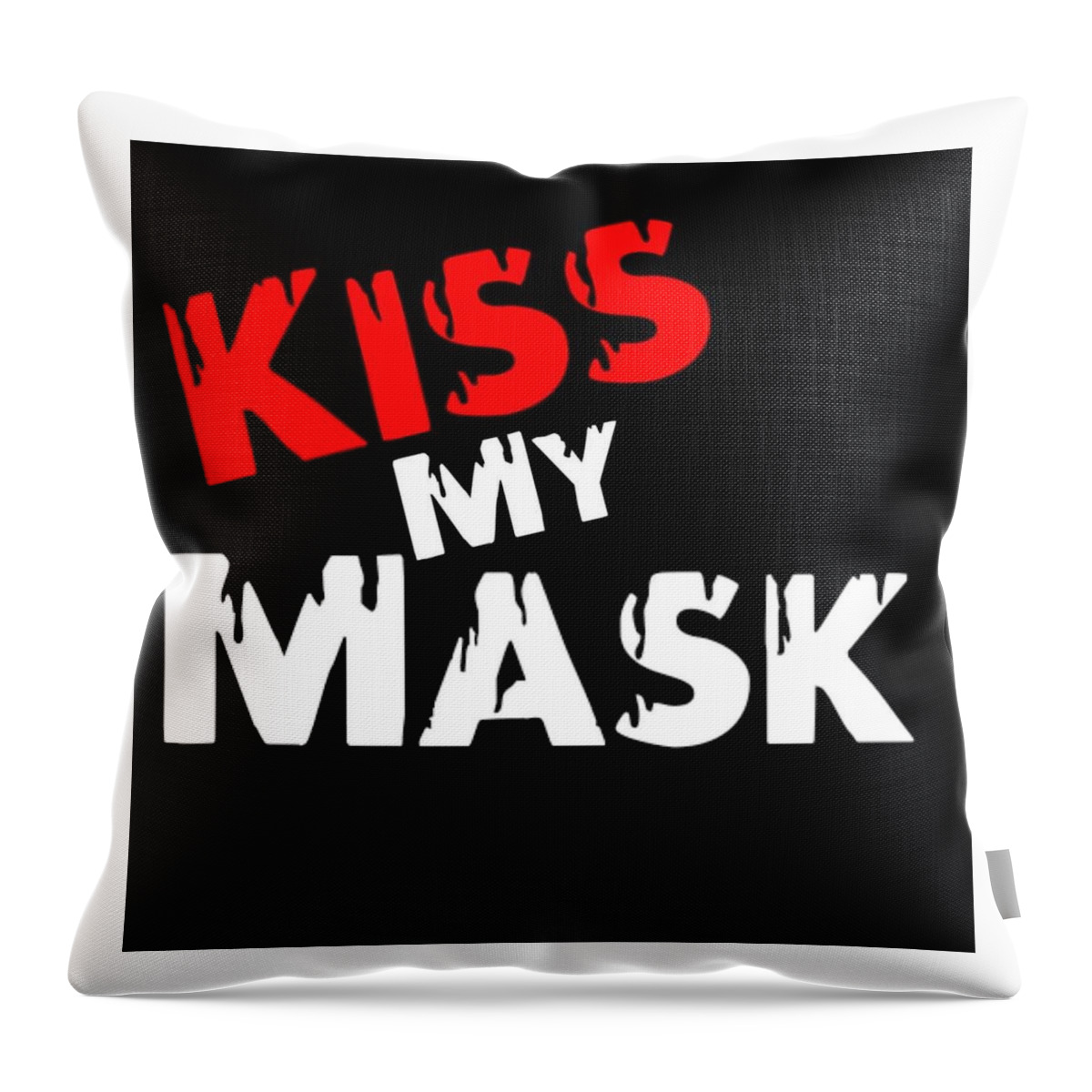  Throw Pillow featuring the digital art Kiss My Mask by Tony Camm
