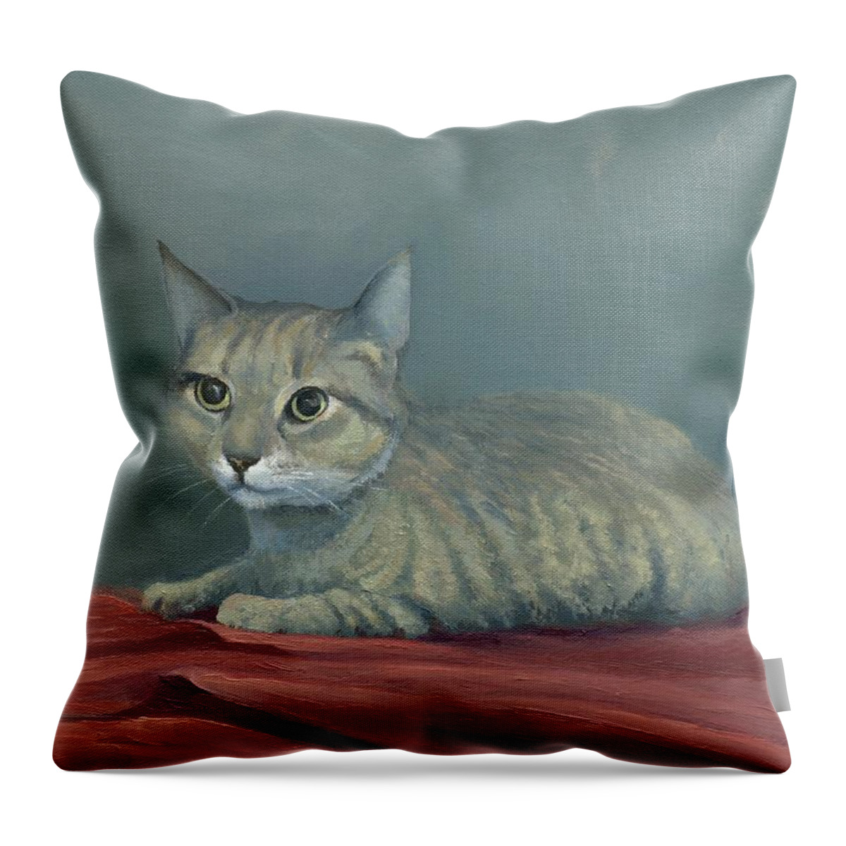 Kitten Throw Pillow featuring the painting Kitten by Richard Picton