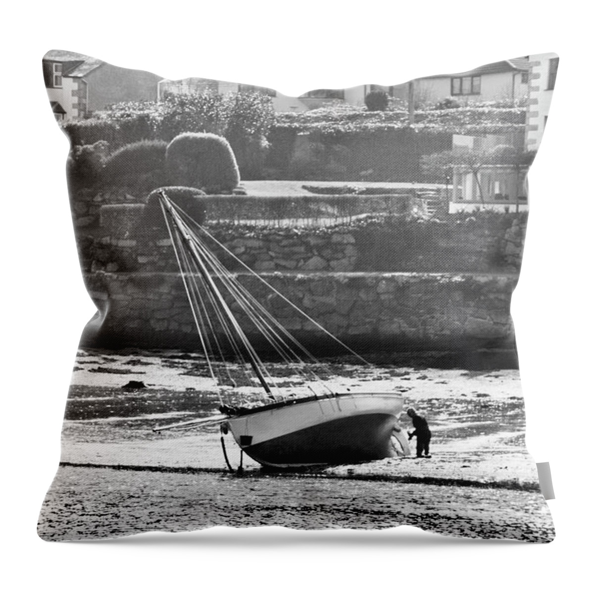 Mylor Creek Throw Pillow featuring the photograph Knee Deep In Mud by Terri Waters