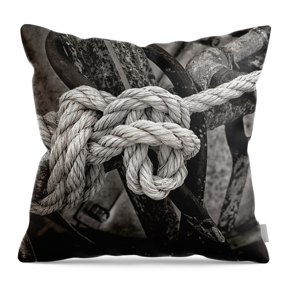 Rope Throw Pillow featuring the photograph Knot Bay Port Michigan by Edward Shotwell