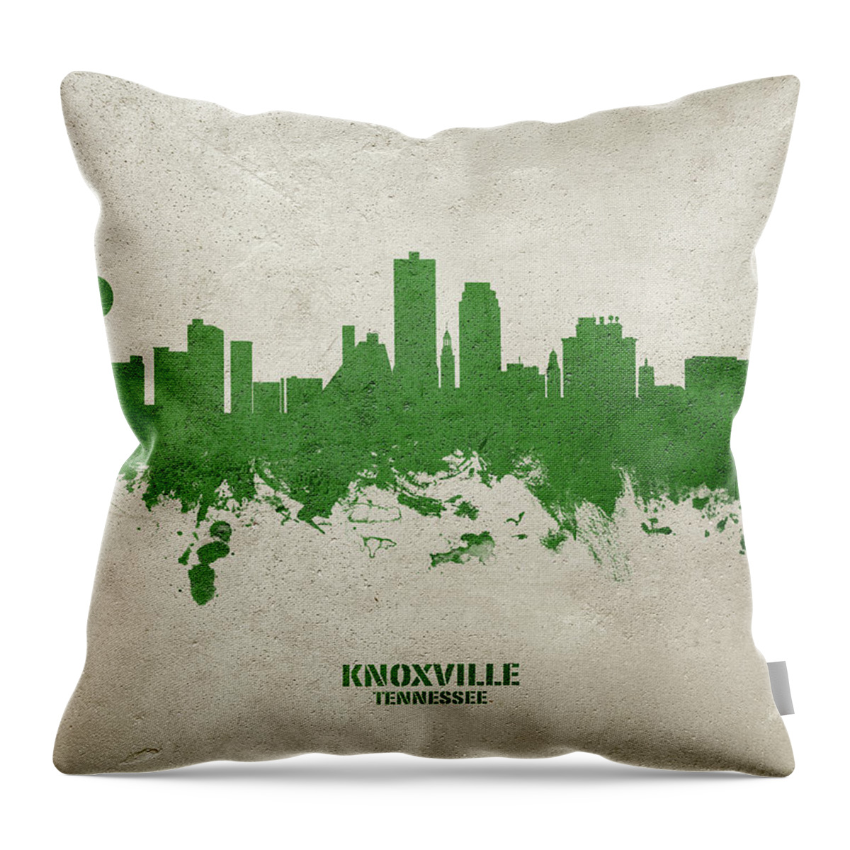 Knoxville Throw Pillow featuring the digital art Knoxville Tennessee Skyline #77 by Michael Tompsett