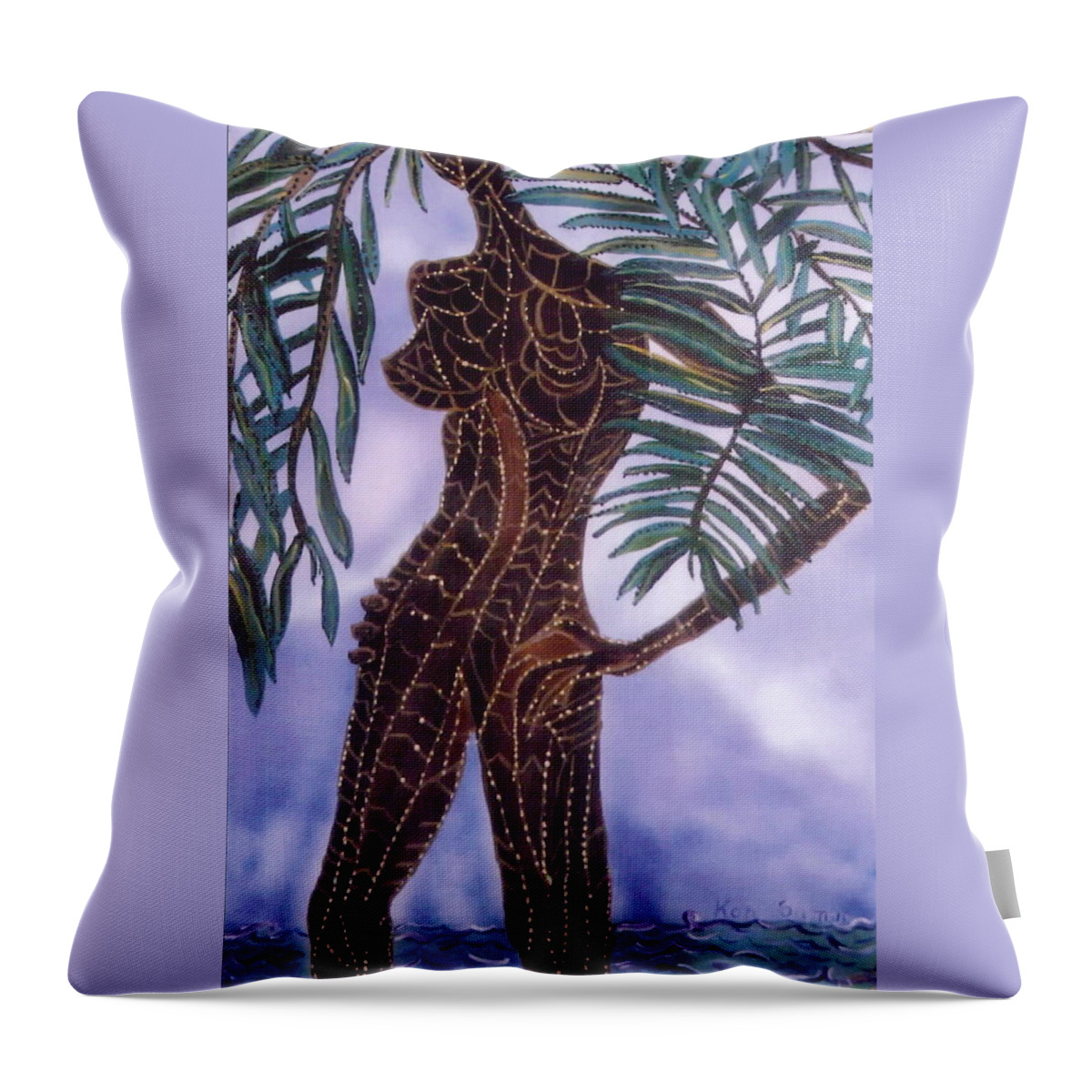  Throw Pillow featuring the painting Koh Samui Island by Lorena Fernandez