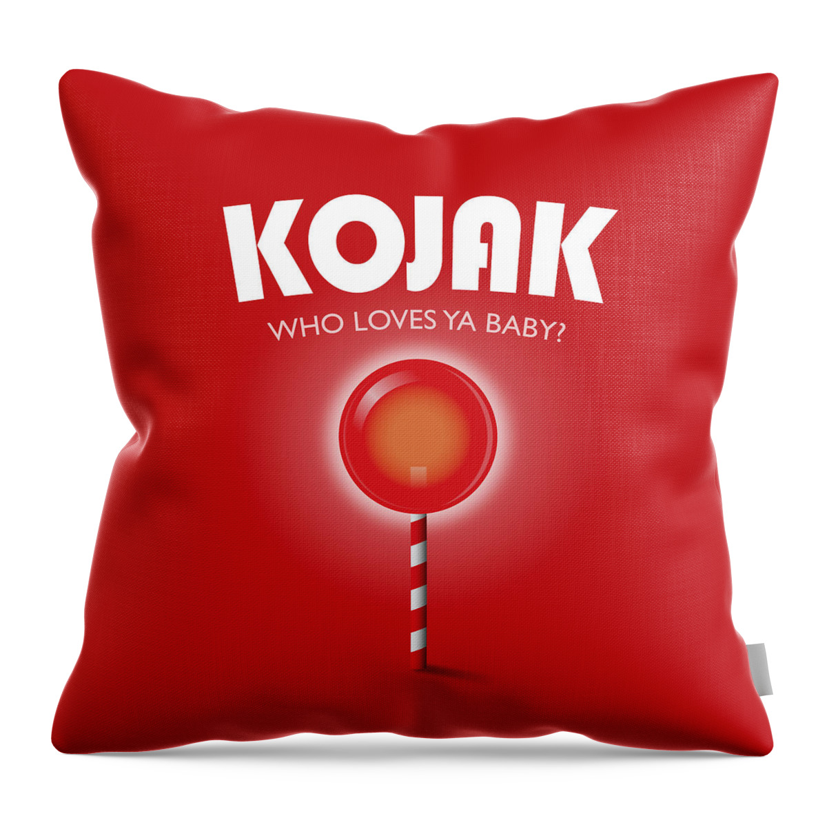 Movie Poster Throw Pillow featuring the digital art Kojak TV series poster by Movie Poster Boy