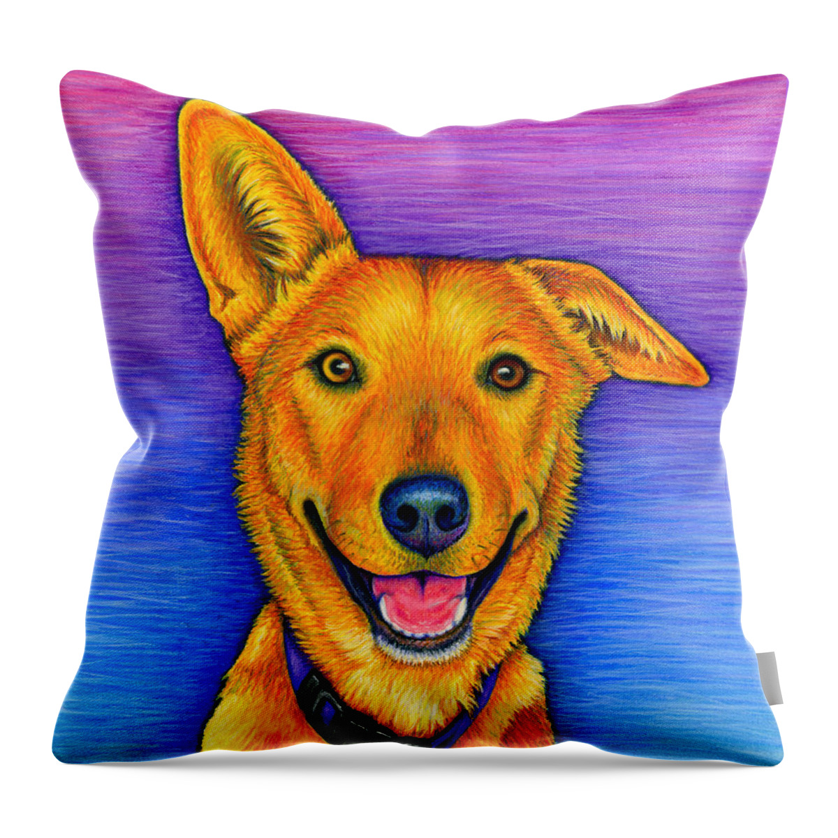 Dog Throw Pillow featuring the painting Kona by Rebecca Wang