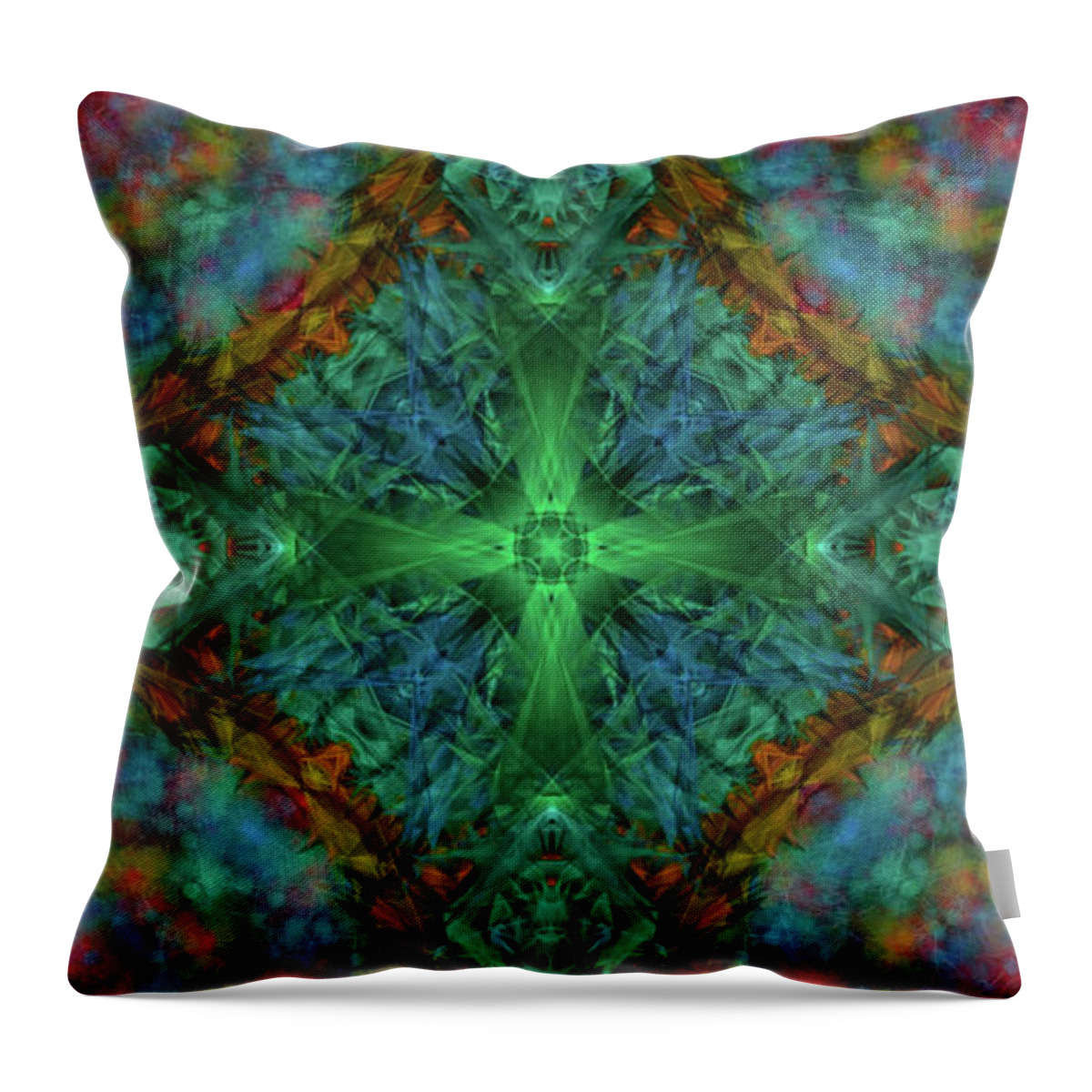 The Kosmic Kreation Universe Mandala Is A Powerful Visualization Tool That Helps You To Create A Powerful And Beautiful Representation Of The Universe. It's A Way To Tap Into The Deeper Wisdom Of The Universe And Manifest Your Dreams Into Reality. The Mandala Combines Symbols And Shapes To Represent The Interconnectedness Of All Things Throw Pillow featuring the digital art Kosmic Kreation Universe by Michael Canteen