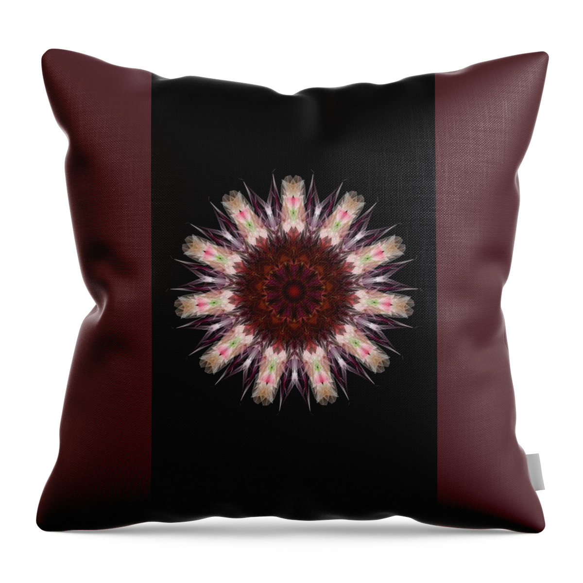 Kosmic Root Chakra Mandala Is A Mandala Based On The Chakra System That Can Be Used For Meditation And Healing. The Mandala Is Composed Of Seven Concentric Circles Representing Each Of The Seven Chakras Throw Pillow featuring the digital art Kosmic Root Chakra Mandala by Michael Canteen