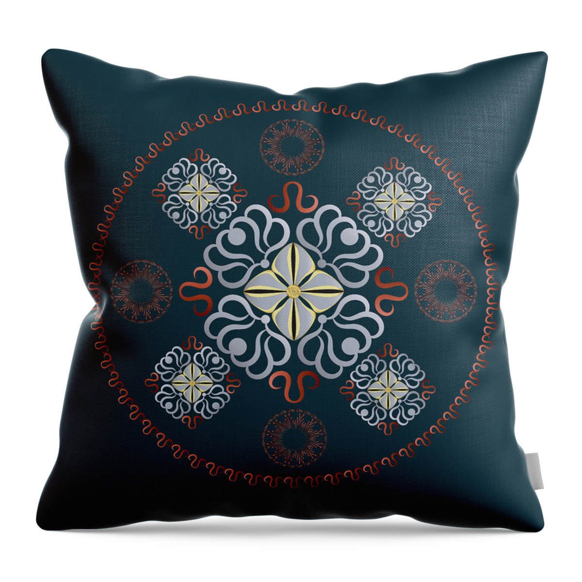 Mandala Throw Pillow featuring the digital art Kuklos No 4312 by Alan Bennington