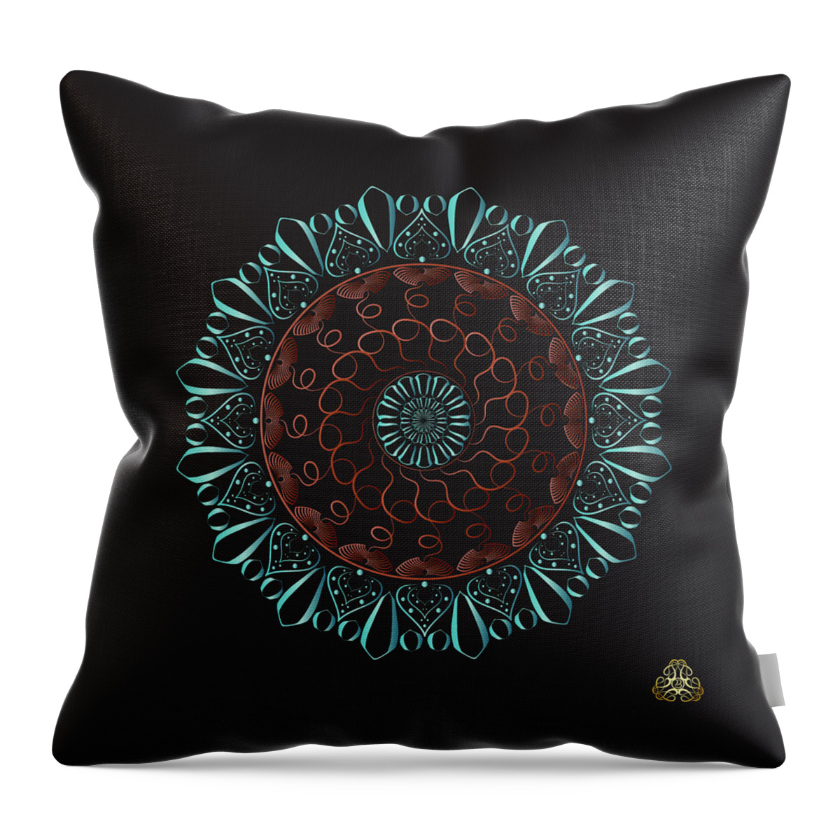 Mandala Throw Pillow featuring the digital art Kuklos No 4326 by Alan Bennington