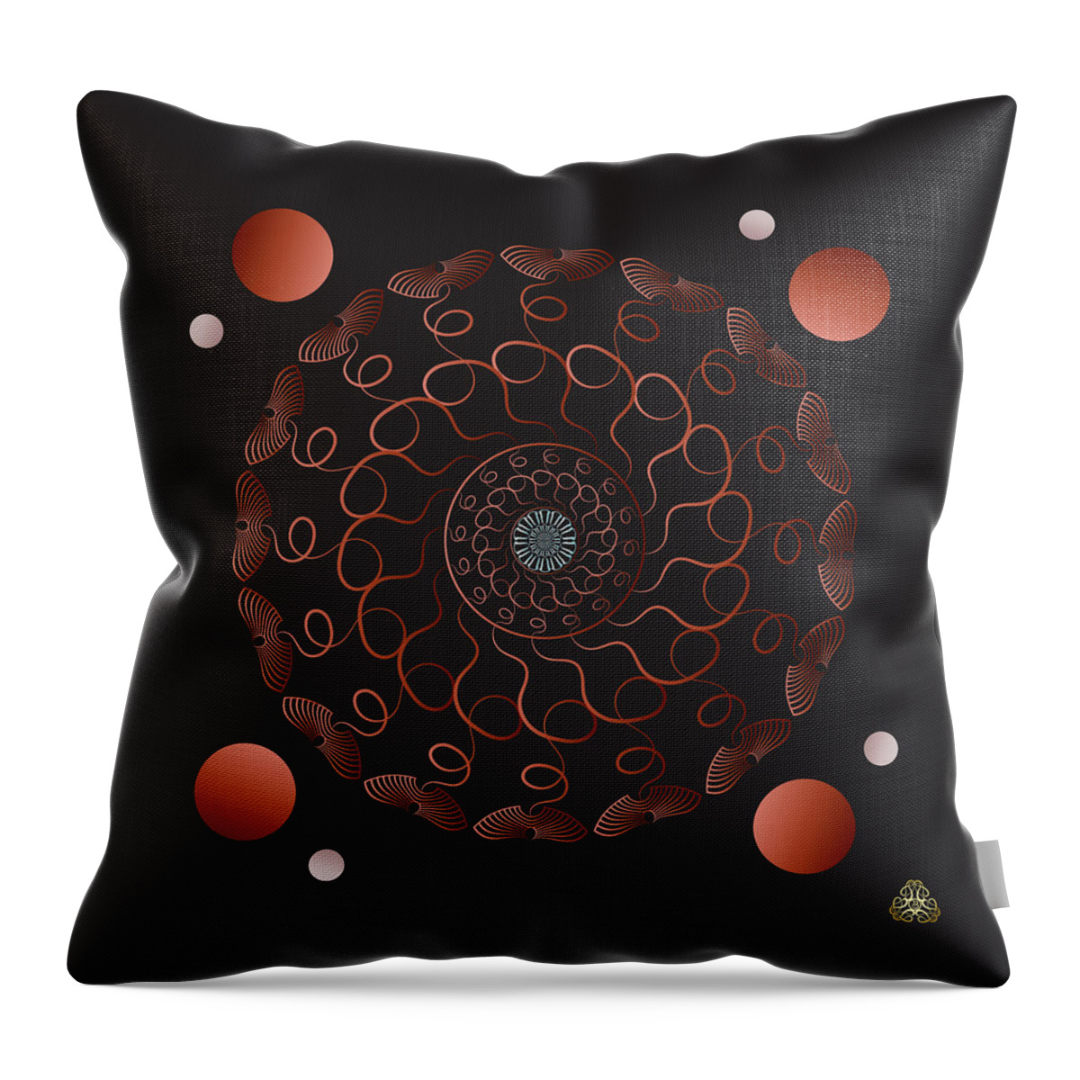 Mandala Throw Pillow featuring the digital art Kuklos No 4335 by Alan Bennington